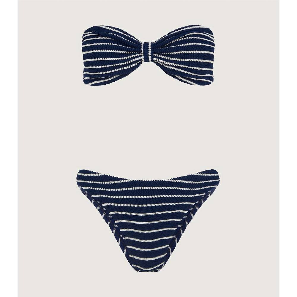 NEW HUNZA G jean bikini set in navy/white - Picture 3 of 3